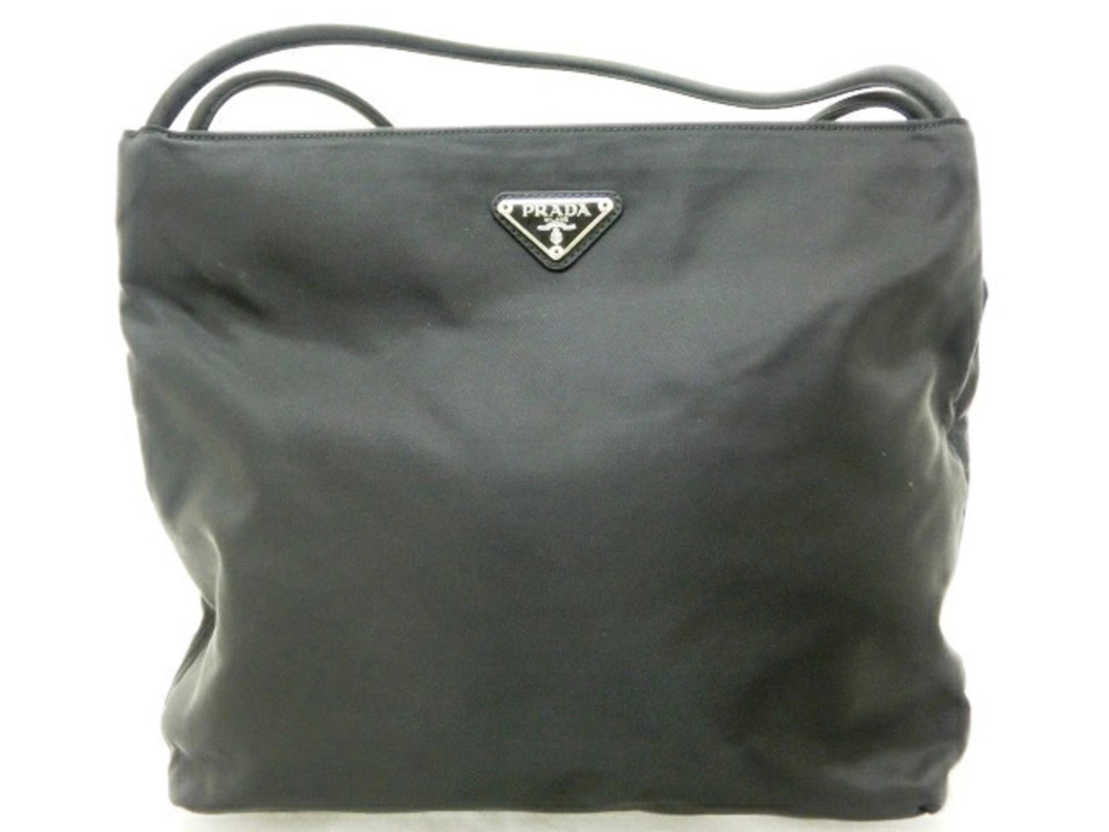 Prada Tessuto Saffiano Leather Shoulder Bag Black